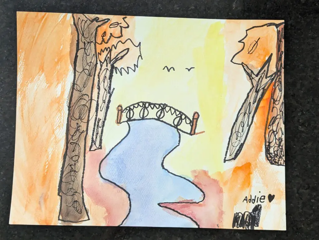 A stream in the woods.