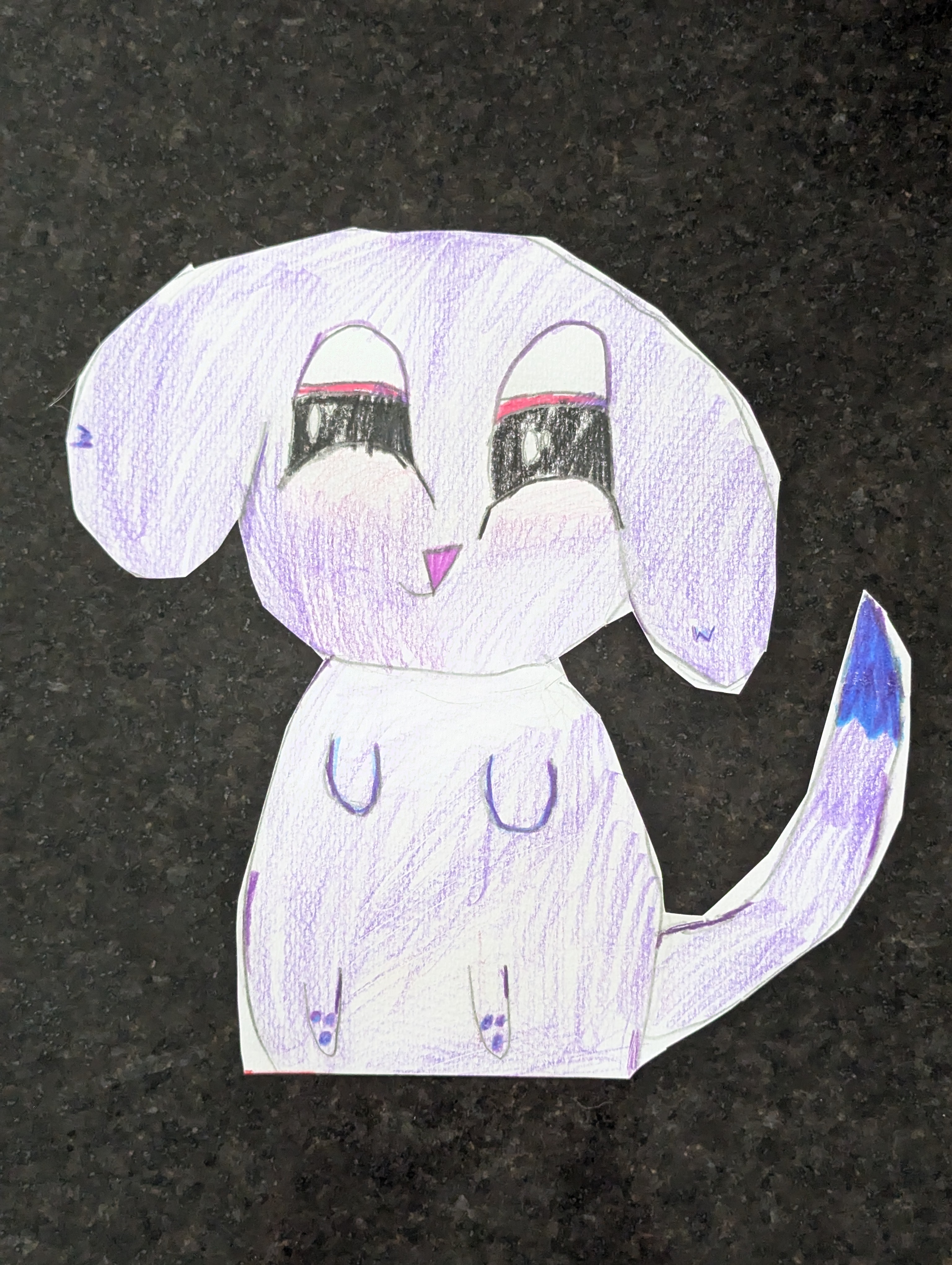 A purple dog.